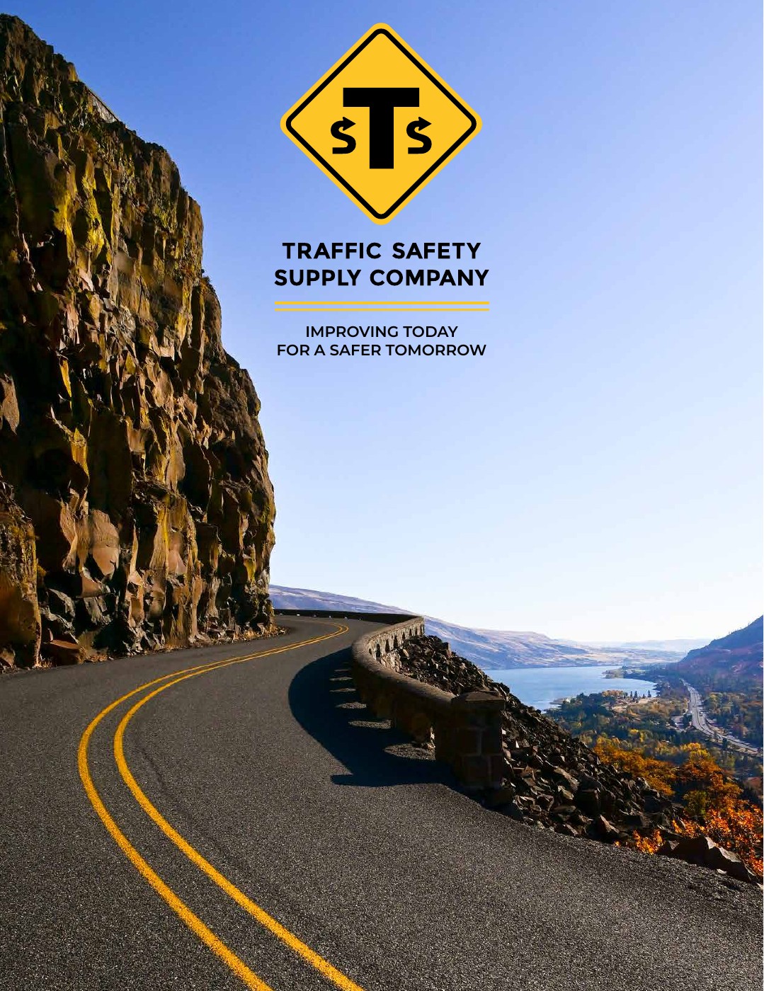 TSSCO catalog cover showing a winding road and the Traffic Safety Supply Company identity