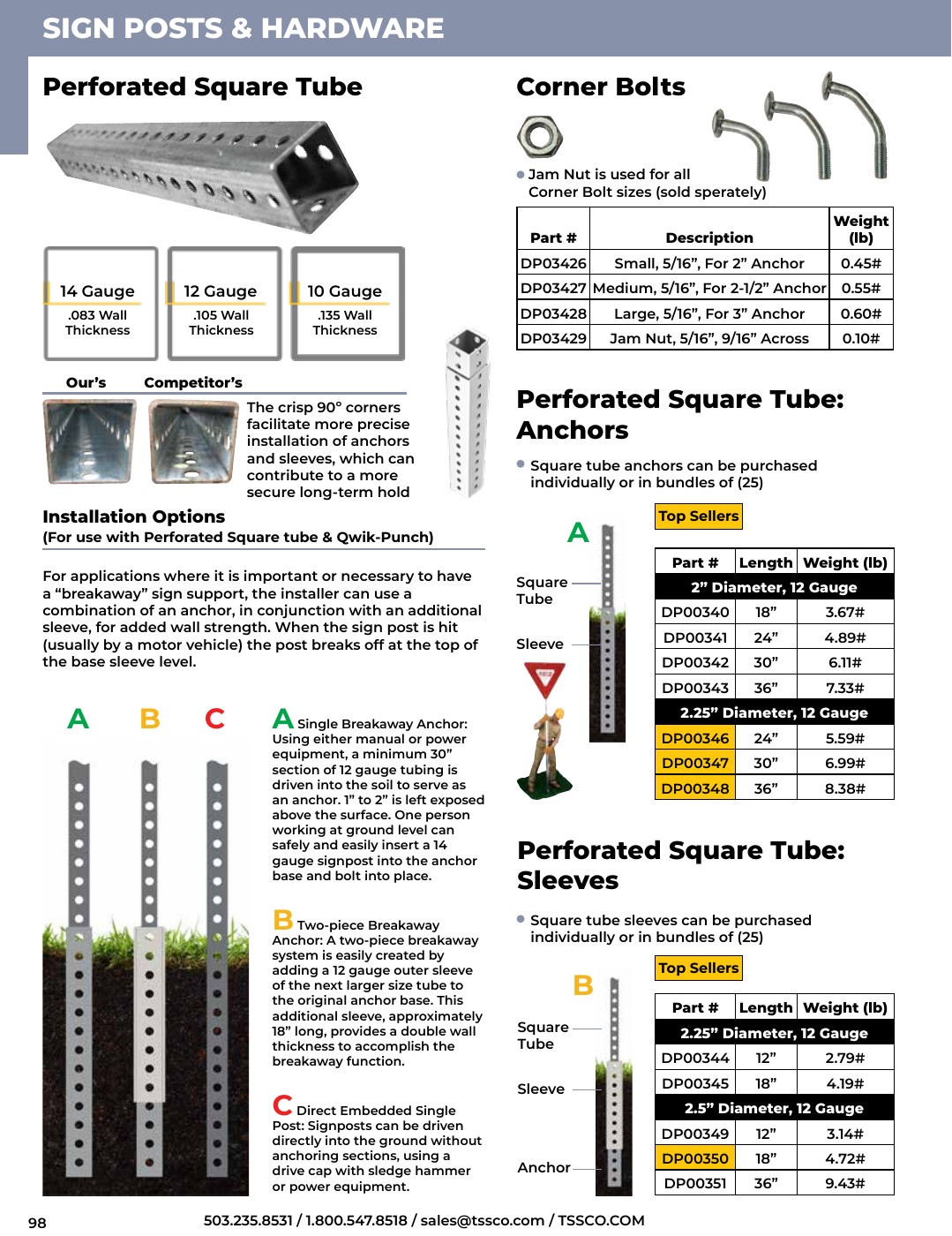 Catalog interior with structured product photography and specification tables